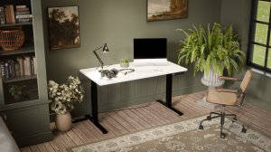 Cama Meble Biurko z elektryczną regulacją wysokości MOON LONG 150x80x72-120 czarny/biały 5