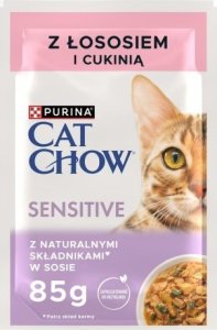 PURINA NESTLE PURINA Cat Chow Sensitive łosoś i cukinia - mokra karma dla kota - 4x85g 1