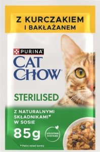 PURINA NESTLE PURINA Cat Chow Sterilised kurczak i bakłażan - mokra karma dla kota - 4x85g 1