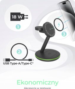 Ładowarka Icy Box Ładowarka IB-SH102-CH bezprzewodowa do telefonu, zegarka i słuchawek 2