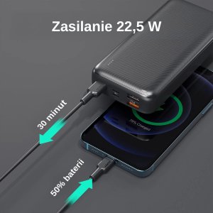 Powerbank Aukey PB-N74S Power Bank | 20000 mAh | 5xUSB | Quick Charge 3.0 | Power Delivery 3.0 | 22.5W | SCP | LED | kabel USB-C 9