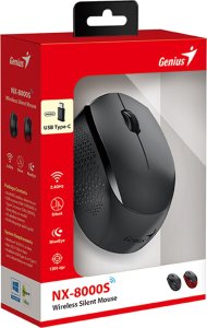 Mysz Genius GENIUS mysz NX-8000S Type-C/ 1200 dpi/ USB-C/ bezprzewodowa/ cicha/ czarny 2