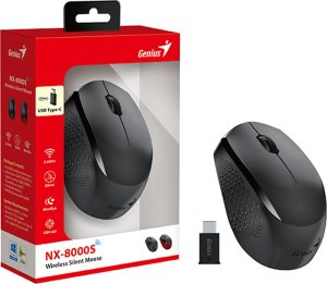 Mysz Genius GENIUS mysz NX-8000S Type-C/ 1200 dpi/ USB-C/ bezprzewodowa/ cicha/ czarny 3