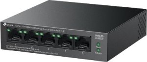 Switch TP-Link TP-Link LiteWave switch LS105LP (5x100Mb/s, 4xPoE, 41W, fanless) 1