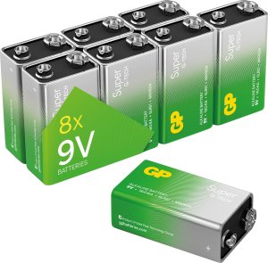 GP 1x8 GP Super Alkaline 9V-Block 6LR61 Bulk Box      030E1604ALB8 1
