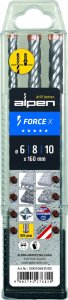 Wiertło Alpen SDS+ FORCE X Box 3 pcs. 6- 8-10x160 2