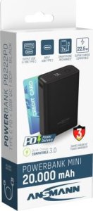 Powerbank Ansmann Ansmann Powerbank PRO 20.000 mAh USB-A+C Port 22,5W bl. 1700-0155 11