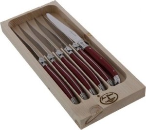 Laguiole Tradition Jean Dubost Laguiole 6 pcs. Knife Set, Acrylic Red 2