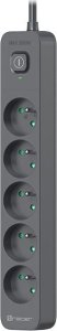 Listwa zasilająca Tracer Listwa zasilająca antyprzepięciowa TRACER Power Line+ 5,0 m Graphite (5 gniazd) 6