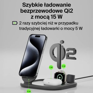 Ładowarka Belkin Belkin BOOST Charge 3in1 Qi2 15W magn.Charg.Stand bl.  WIZ029vfBK 11