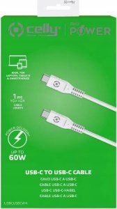 Kabel USB Celly USB-C - USB-C 1 m Biały (USBCUSBCWH) 3