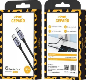 Kabel USB Gepard USB-C - USB-C 2 m Czarny (GEP CABCC60WMH2) 2