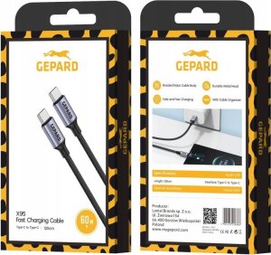Kabel USB Gepard USB-C - USB-C 1.2 m Czarny (GEP CABCC60WMH1) 2