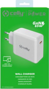 Ładowarka Celly TC 1 USB-C 65W GAN WH 3