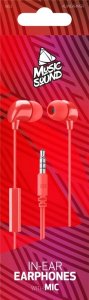 Słuchawki Cellular Line IN-EAR EARPHONES WITH MIC UNIV. RED 2