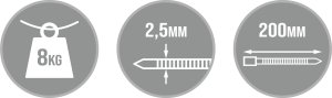 Montis Opaski zaciskowe białe 2,5x200mm MT140 /100szt 12
