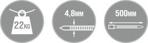 Montis Opaski zaciskowe białe 4,8x500mm MT140 /100szt 11