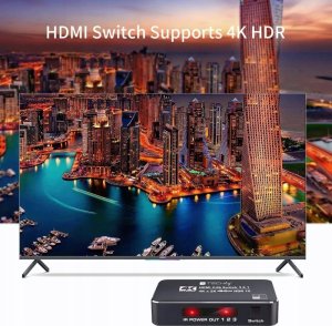 Techly Techly 367171 3-portowy przełącznik HDMI 2.0b 4K*60Hz 3x1 z pilotem IR 5