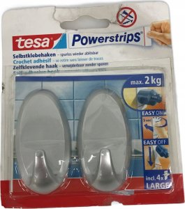 Tesa tesa Powerstrips Haken Large Oval matt-chrom 1