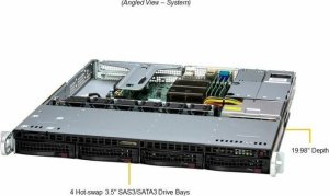Serwer SuperMicro Supermicro 1U E-2456 6C/12T 2x16GB 480GB M.2 4x3.5" HS 600W 1