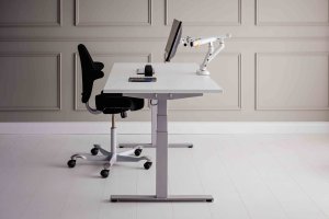BakkerElkhuizen Monitorarm BE Flexible Dual biały retail 3