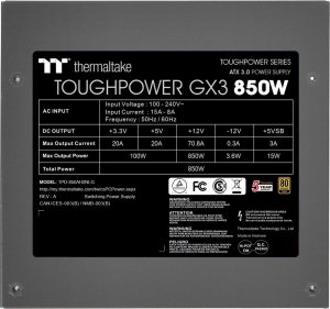 Zasilacz Thermaltake ToughPower GX3 Gold 850W Bilk (PS-TTP-0850NNFAGE-1) 2