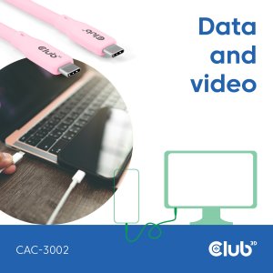 Club 3D Club3D Lifestyle USB-C Kabel  PD 240W,20Gbps  2m pink  St/St retail 5