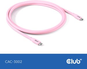 Club 3D Club3D Lifestyle USB-C Kabel  PD 240W,20Gbps  2m pink  St/St retail 7