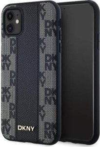 DKNY DKNY Leather Checkered Mono Pattern MagSafe - Etui iPhone 11 (czarny) 1