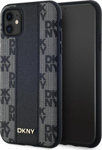 DKNY Leather Checkered Mono Pattern MagSafe - Etui iPhone 11 (czarny) 11