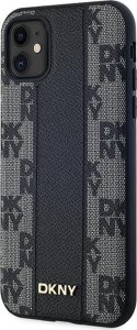 DKNY Leather Checkered Mono Pattern MagSafe - Etui iPhone 11 (czarny) 12