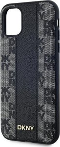 DKNY Leather Checkered Mono Pattern MagSafe - Etui iPhone 11 (czarny) 16