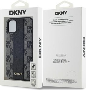 DKNY Leather Checkered Mono Pattern MagSafe - Etui iPhone 11 (czarny) 18