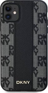 DKNY Leather Checkered Mono Pattern MagSafe - Etui iPhone 11 (czarny) 3