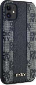 DKNY Leather Checkered Mono Pattern MagSafe - Etui iPhone 11 (czarny) 4