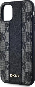 DKNY Leather Checkered Mono Pattern MagSafe - Etui iPhone 11 (czarny) 6