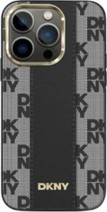 DKNY DKNY Leather Checkered Mono Pattern MagSafe - Etui iPhone 13 Pro Max (czarny) 1