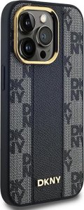 DKNY Leather Checkered Mono Pattern MagSafe - Etui iPhone 14 Pro (czarny) 7