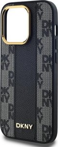 DKNY Leather Checkered Mono Pattern MagSafe - Etui iPhone 14 Pro (czarny) 9