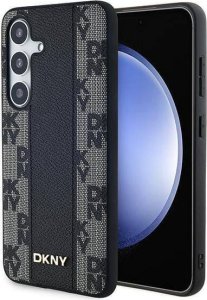 DKNY DKNY Leather Checkered Mono Pattern MagSafe - Etui Samsung Galaxy S24+ (czarny) 1