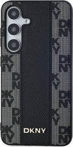 DKNY Leather Checkered Mono Pattern MagSafe - Etui Samsung Galaxy S24+ (czarny) 3