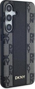 DKNY Leather Checkered Mono Pattern MagSafe - Etui Samsung Galaxy S24+ (czarny) 4