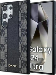 DKNY DKNY Leather Checkered Mono Pattern MagSafe - Etui Samsung Galaxy S24 Ultra (czarny) 1