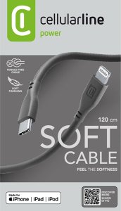 Kabel USB Cellular Line Lightning - USB-C 1.2 m Czarny (USBDATASOFTC2LMFIK) 4