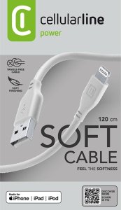 Kabel USB Cellular Line Lightning - USB-A 1.2 m Szary (USBDATASOFTMFID) 5