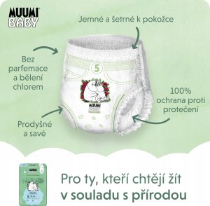 Muumi Muumi Baby, Pieluchomajtki ekologiczne 5 (10-15kg), 38 szt. 7