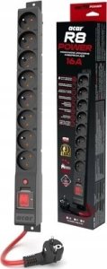 Listwa zasilająca Acar R8 Power przeciwprzepięciowa 8 gniazd 5 m czarna 2