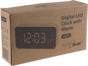 GreenBlue Zegar z alarmem i funkcją termometru, GreenBlue, biała obudowa, GB397 3