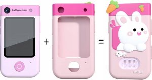 Aparat cyfrowy Xrec Aparat Cyfrowy 48mp Kamera 1080p Dla Dziecka Gry Latarka Mp3 Budzik Telefon / Bls-i9 / Różowy Królik 5