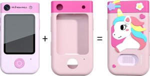 Aparat cyfrowy Xrec Aparat Cyfrowy 48mp Kamera 1080p Dla Dziecka Gry Latarka Mp3 Budzik Telefon / Bls-i9 / Różowy Jednorożec 3